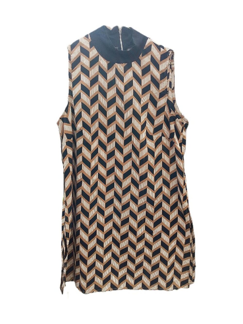 Bobeau Sleeveless Tunic Top Size Medium Geometric Chevron Print